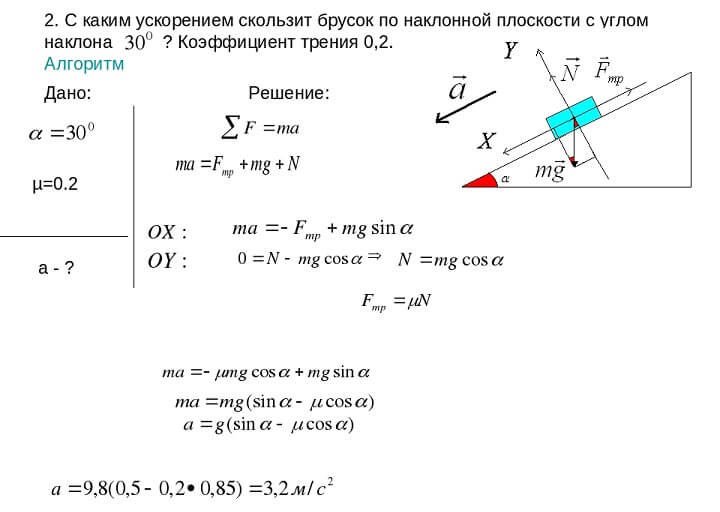 Контрольная работа по теме Динамика поступательного движения